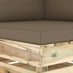 vidaXL Modulares Ecksofa mit Kissen Grün Imprägniertes Holz