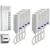 TCS PPA08-EN/02 pre:pack Audio Aufputz für 8 Wohneinheiten, mit Außenstation PAK 8 Klingeltasten + 8 x Türtelefon ISH3030 + Steuergerät BVS20