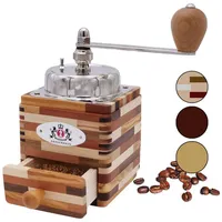 ZASSENHAUS Kaffeemühle Zassenhaus Kaffeemühle MONTEVIDEO, 0 W, Kegelmahlwerk, 50 g Bohnenbehälter, Kombination aus Edelstahl und edlen Hölzern, Kompaktes Design bunt