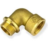 stabilo-sanitär Stabilo-Sanitaer Messingfitting Winkel 1 Zoll Innengewinde/Aussengewinde 90° Grad Rohrwinkel Messing Fitting Gewindefitting Rohrfitting