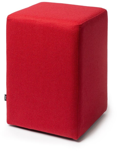 Hocker Pomp Ruhe & Raum rot, Designer Willi Hubor, 47.5x33x33 cm