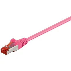 Goobay 0,5m CAT 6 Patchkabel, S/FTP (PiMF), Magenta