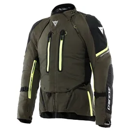 Dainese Super Adventure Textiljacke Oliv/Schwarz/Neon-Gelb 52