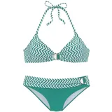 JETTE Triangel-Bikini Damen grün-weiß Gr.40 Cup C/D