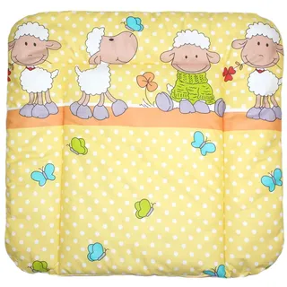 Baby Auflage Wickelauflage - Schaf GELB/ORANGE - 70x50 cm 70x70 cm 70x85 cm Wickeltischauflage 70x85 cm