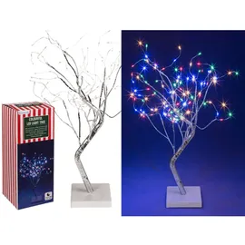 Out of the Blue LED-Lichterkette Bunter Lichterbaum 108 farbige LEDs Batterie 108-flammig Silberfarben