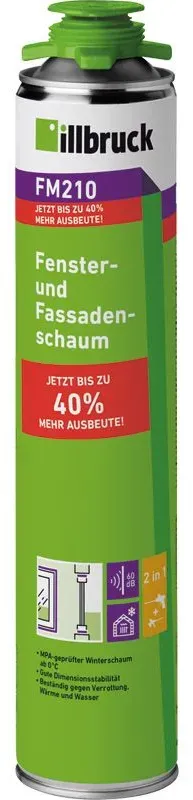 illbruck FM210 Fenster- und Fassadenschaum 750 ml | 1K-PU-Montageschaum für Abdi...