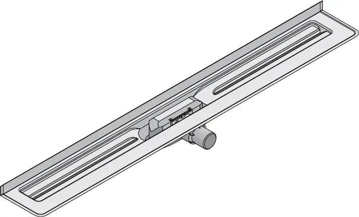 I-DRAIN Korpus Basic 57 mm Wand, 70cm,1Siphon waagr.DN40,Butylklebeband ID4BW07001X1