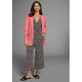 LAURA SCOTT LAURA SCOTT, Damen, Gr. 46, N-Gr, schwarz (schwarz, sand, geometrisch), Jersey, Obermaterial: 95% Viskose, 5% Elasthan, gemustert, figurumspielend wadenlang, V-Ausschnitt, Overalls Jumpsuit, mit geometrischem Muster