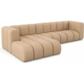 kaiser möbel Ecksofa L-Form Grand L 287 cm, Veloursstoff Salvador, Beige, Links - Beige