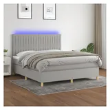 vidaXL Boxspringbett 180 x 200 cm Hellgrau