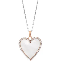 Julie Julsen JJNE0860.8 Damen-Halskette Herz mit Perlmutt Roségoldfarben