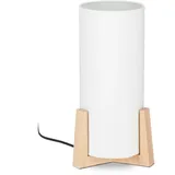 Relaxdays Tischlampe Holzfuß,