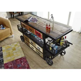 Massivmoebel24 Bar Altholz 168x56x85 mehrfarbig lackiert INDUSTRIAL 17