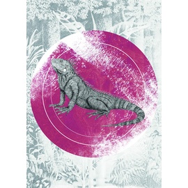 KOMAR Wandbild Iguana Circle 50 x 70 cm