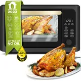 TurboTronic digitaler Heißluftofen - XXL 24 Liter 4in1 Mini Backofen & Power Heißluftfritteuse Airfryer Dörrgerät ab 50°C Tischbackofen mit Um...