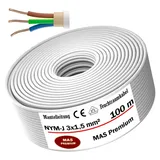 Feuchtraumkabel Stromkabel Mantelleitung 100m NYM-J 3x1,5 mm2 Elektrokabel