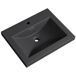 SoGood - Design Waschbecken Colossum01, Matt Anthrazit aus Gussmarmor, Waschtisch, Waschplatz, Einbauwaschbecken, bth: 60x48x13cm - Matt Anthrazit