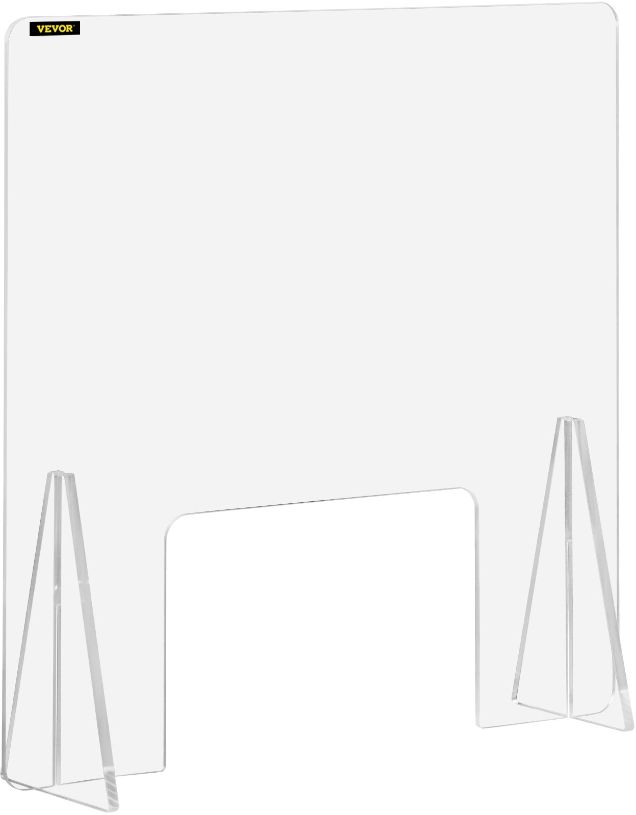 VEVOR Schreibtisch Trennwand Plexiglas, 60 x 60 cm Spuckschutz, Acrylglas Sichtschutz Thekenaufsatz Durchreiche Lärm reduzieren physische Trennung Banken Kliniken Schulen Büro