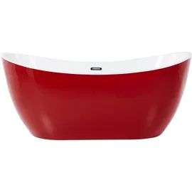 Beliani Antigua Freistehende Badewanne 78 x 180 cm (Rot)