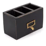 DESIGN DELIGHTS Stiftehalter Holz 19x12x10 cm Schwarz