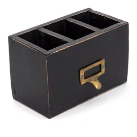 DESIGN DELIGHTS Stiftehalter Holz 19x12x10 cm Schwarz