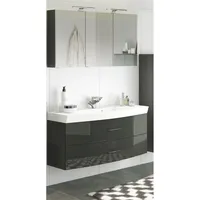 Lomadox Waschplatz Set mit Waschtisch & LED-Spiegelschrank FLORIDO-03 in