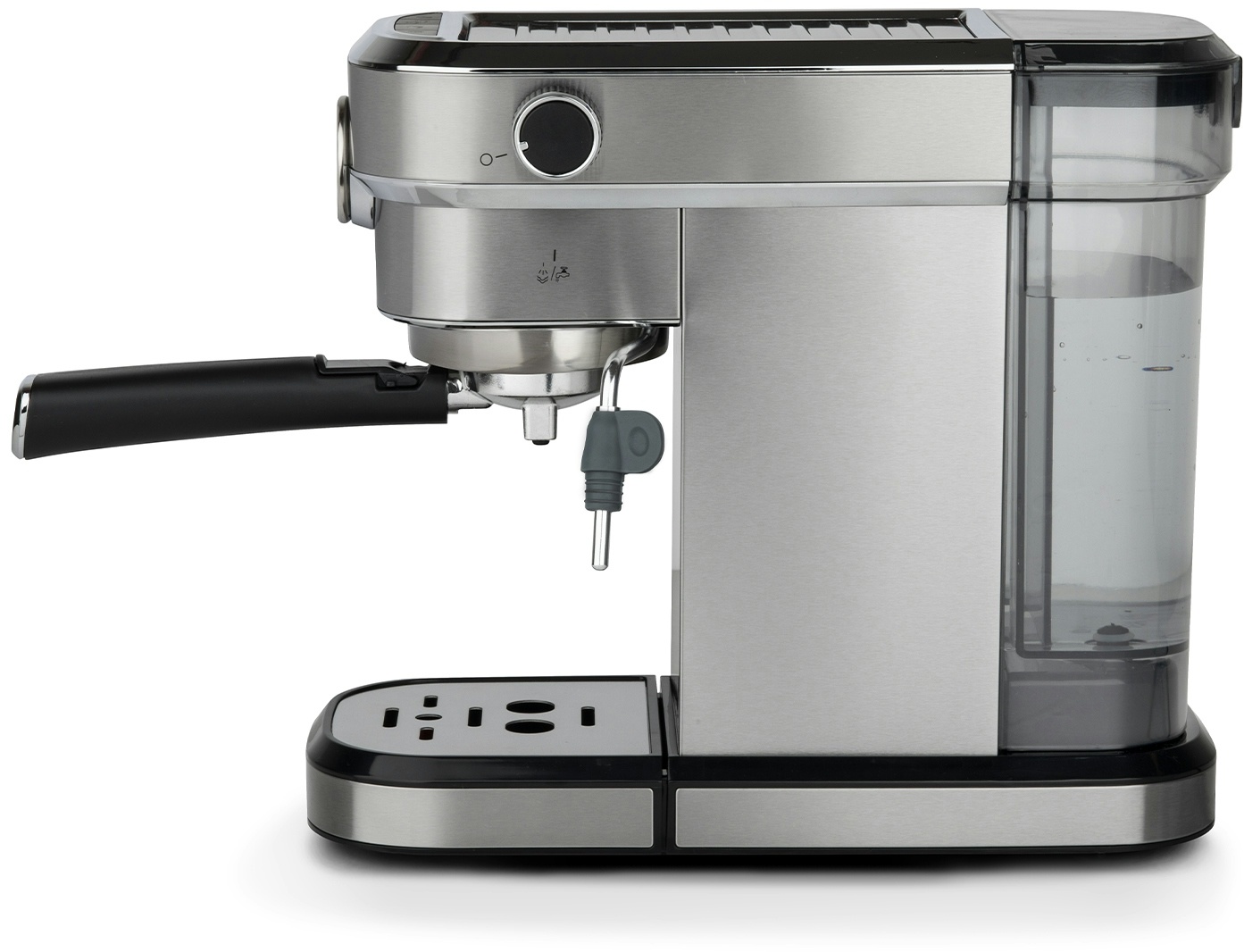 H.Koenig Espressoautomat EXP820 - 15 Bar Druck, 1,1L, eingebaute Barometerpumpe, Tassenwärmer, Dampfdüse, Kaffee- und Milchgetränke, Edelstahl