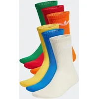 adidas Trefoil Cushion Crew Socken 6er Pack Blau/Gelb/Grün/Weiß 46-48