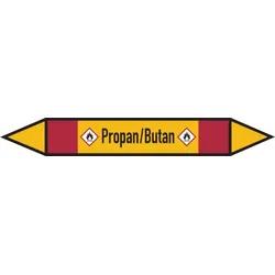 Rohrleitungskennzeichen Propan/Butan - 100x15 mm Folie selbstklebend