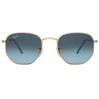 Ray Ban Hexagonal Flat Lenses RB3548N 91233M 51-21 polished gold/blue