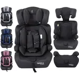 FableKids Kinderautositz 9-36 kg | 3-Punkt-Sicherheitsgurt | Autokindersitz ab 15 M. | Autositz für Kinder 76-150 cm | Kindersitz einstellbare Kopfstütze ECE R129/03 | Verstellbar | Schwarz