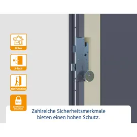 Hörmann ISOPRO Secur IPS 020 links 110 x 210 cm graualuminium