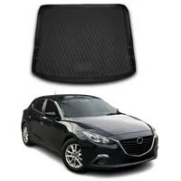 Omac Kofferraummatte Kofferraumwanne kompatibel mit Mazda 3 2013-2018 Schrägheck Gummi TPE