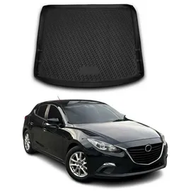 Omac Kofferraummatte Kofferraumwanne kompatibel mit Mazda 3 2013-2018 Schrägheck Gummi TPE
