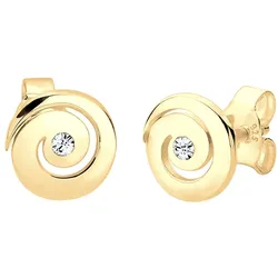 Elli Ohrringe Spirale Geo Kristalle Funkelnd 925 Silber goldfarben Damen 