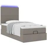 vidaXL Ottoman-Bett mit Matratze Taupe 100x200 cm Stoff