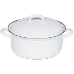 Riess Kasserolle mit Deckel Ø14cm Emaille Classic Weiss