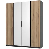 masseno Drehtürenschrank CAGLIARI 200 x 239 x 61,9 cm Schwarz