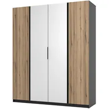 masseno Drehtürenschrank CAGLIARI 200 x 239 x 61,9 cm Schwarz