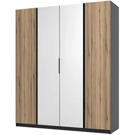 masseno Drehtürenschrank CAGLIARI 200 x 239 x 61,9 cm Schwarz