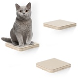 Navaris Katzen Kletterwand 3er Set - Katzenkletterregale wandmontiert - Wand Katzenmöbel Katzenwandregale platzsparend - Katzentreppe zum Klettern