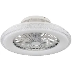 Deckenventilator Deckenlampe dimmbar Kristalle Fernbedienung Vor-Rücklauf  LED