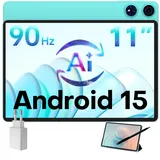 Teclast P50Ai Tablet Android 15, 11 Zoll 90Hz Display, Octa-Core Tablett, 16GB+128GB, AI-Gestensteuerung, Type-C für Display-Anschluss, PC-Modus, 7000mAh, WLAN, Widevine L1, Mit Stift/Tablet-Hülle