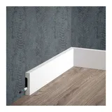 PROVISTON Sockelleiste Kunststoff Polystyrol 16 x 70 x 2000 mm Weiß Fußleiste mit Kabelkanal Bodenleiste - Proviston