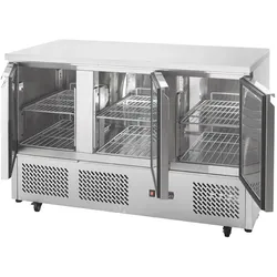 ICE-A-COOL 3 türiger Kühltisch mit Arbeitsplatte, Kapazizät 254 L, automatische Abtaufunktion