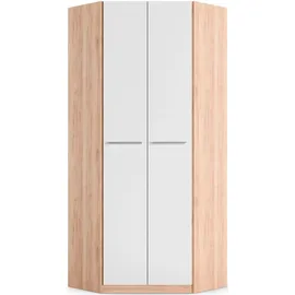 Priess Eckkleiderschrank PRIESS "Barcelona Kleiderschrank Ecklösung Raumwunder", weiß (eichefarben artisan, weiß), B:78cm H:193cm T:78cm, Holzwerkstoff, Schränke, Eckkleiderschrank, in 2 Tiefen Schrank Eckschrank Garderobe