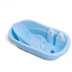 Moni Babybadewanne Santorini, Zubehör 90 cm Thermometer Shampoospender ab Geburt blau