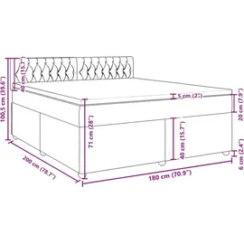 vidaXL Boxspringbett 180 x 200 cm Taupe