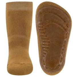 Ewers Stoppersocken Uni, Socken mit Anti-Rutsch-Sohle für Jungen und Mädchen, 1 Paar rutschfeste Kindersocken mit Gummisohle, Kurkuma (Gelb-Orange), Größe 39-42